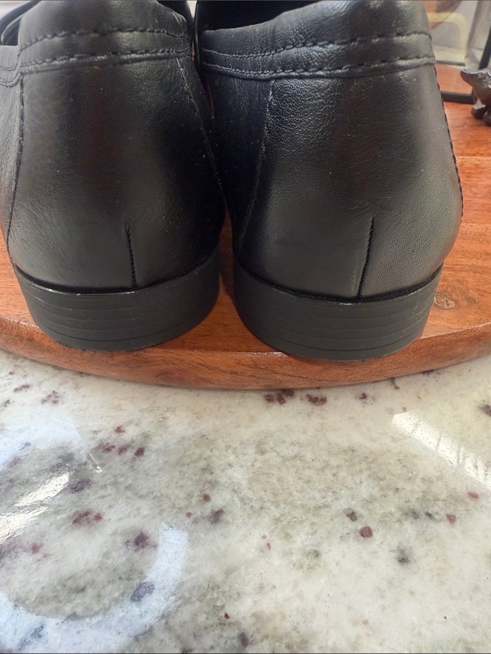Vince Camuto Leather Slip-On Loafers with Gold Accent. - Picture 7 of 9